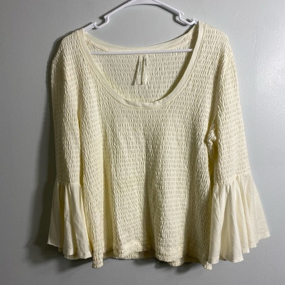 Anthropologie Smocked Bell-Sleeve Top - Picture 3 of 6